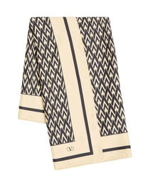 Valentino Men's Printed Silk Scarf Yellow