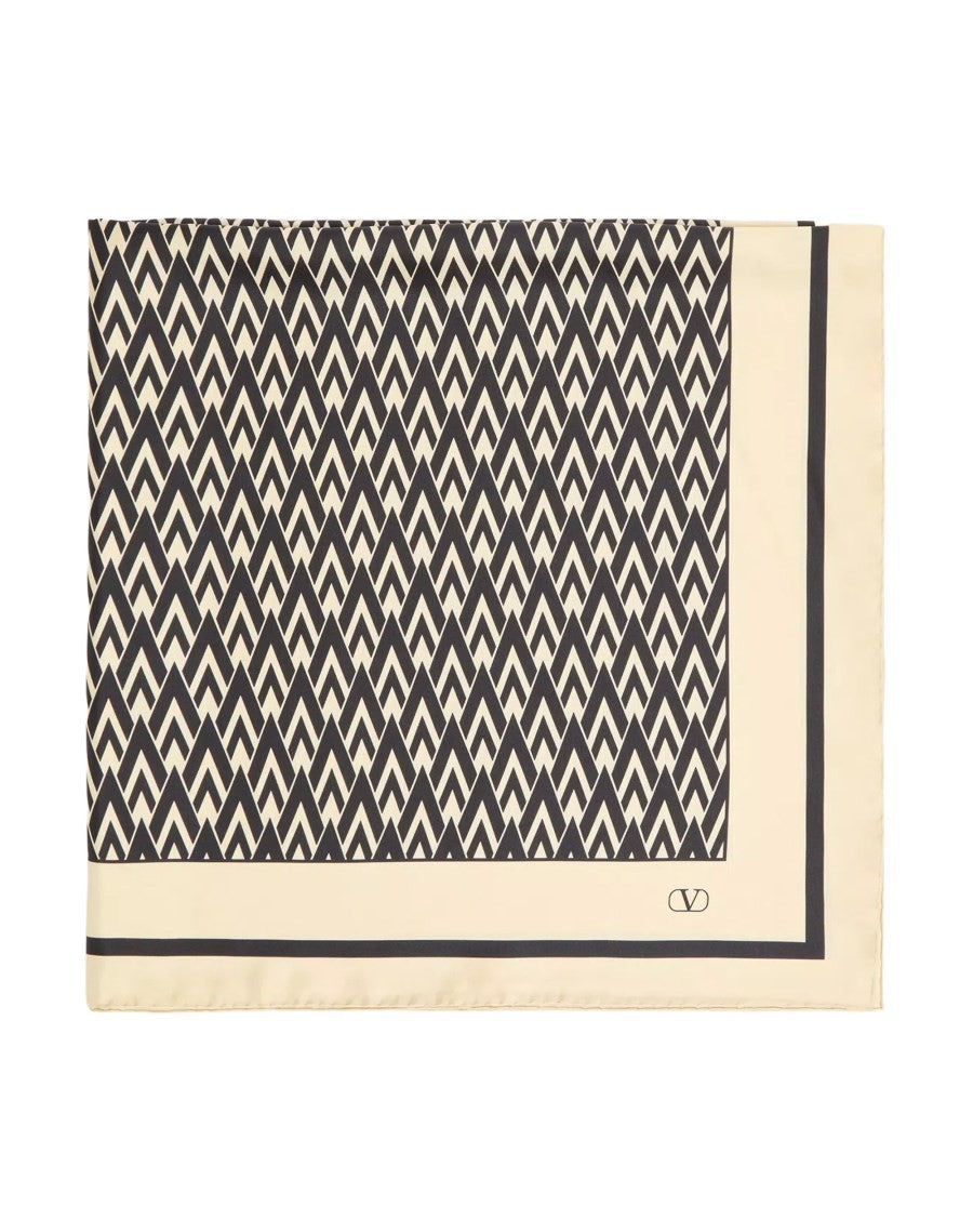 Valentino Men's Printed Silk Scarf Yellow