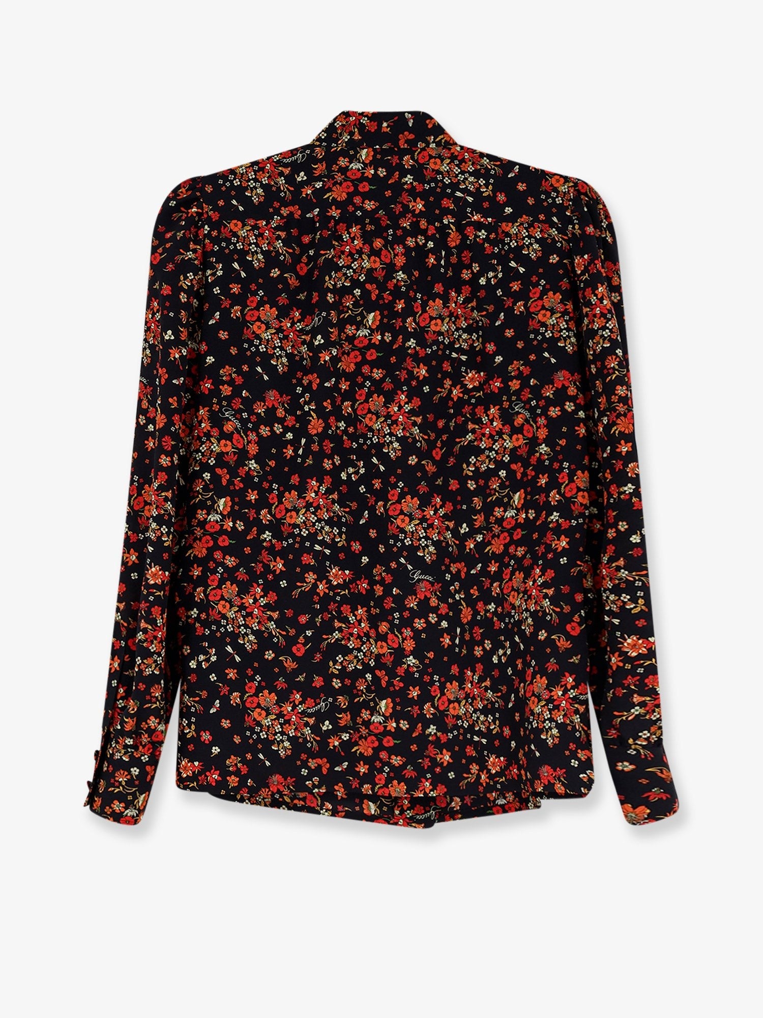 Gucci Women's Printed Silk Shirt Black