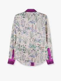 Gucci Women's Printed Silk Shirt White