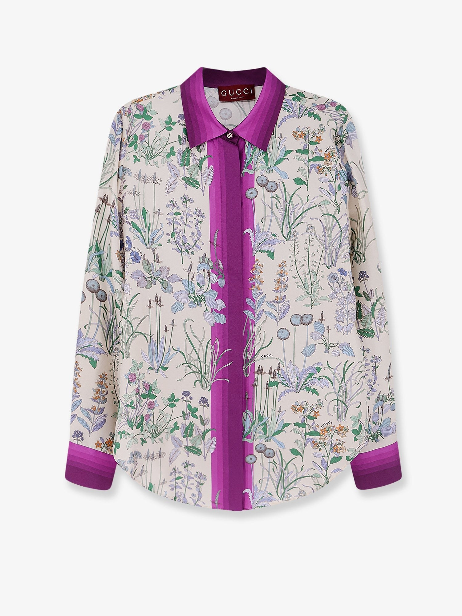 Gucci Women's Printed Silk Shirt White