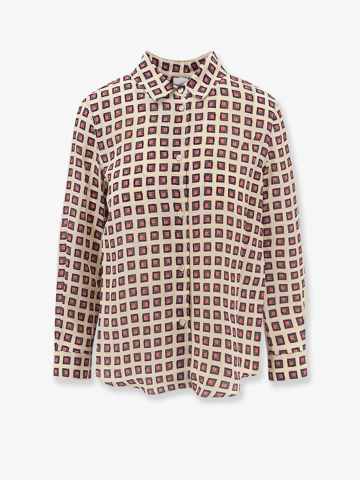 ASPESI Women's Printed Silk Shirt White