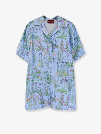 Gucci Women's Printed Silk Shirt White