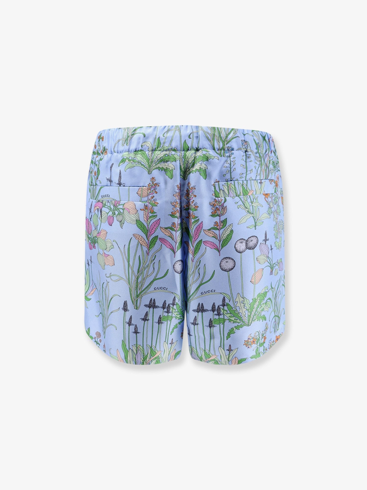 Gucci Women's Printed Silk Shorts White