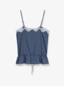 Chloé Women's Printed Silk Top Blue