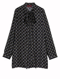 Gucci Women's Printed Silk Twill Dress Black