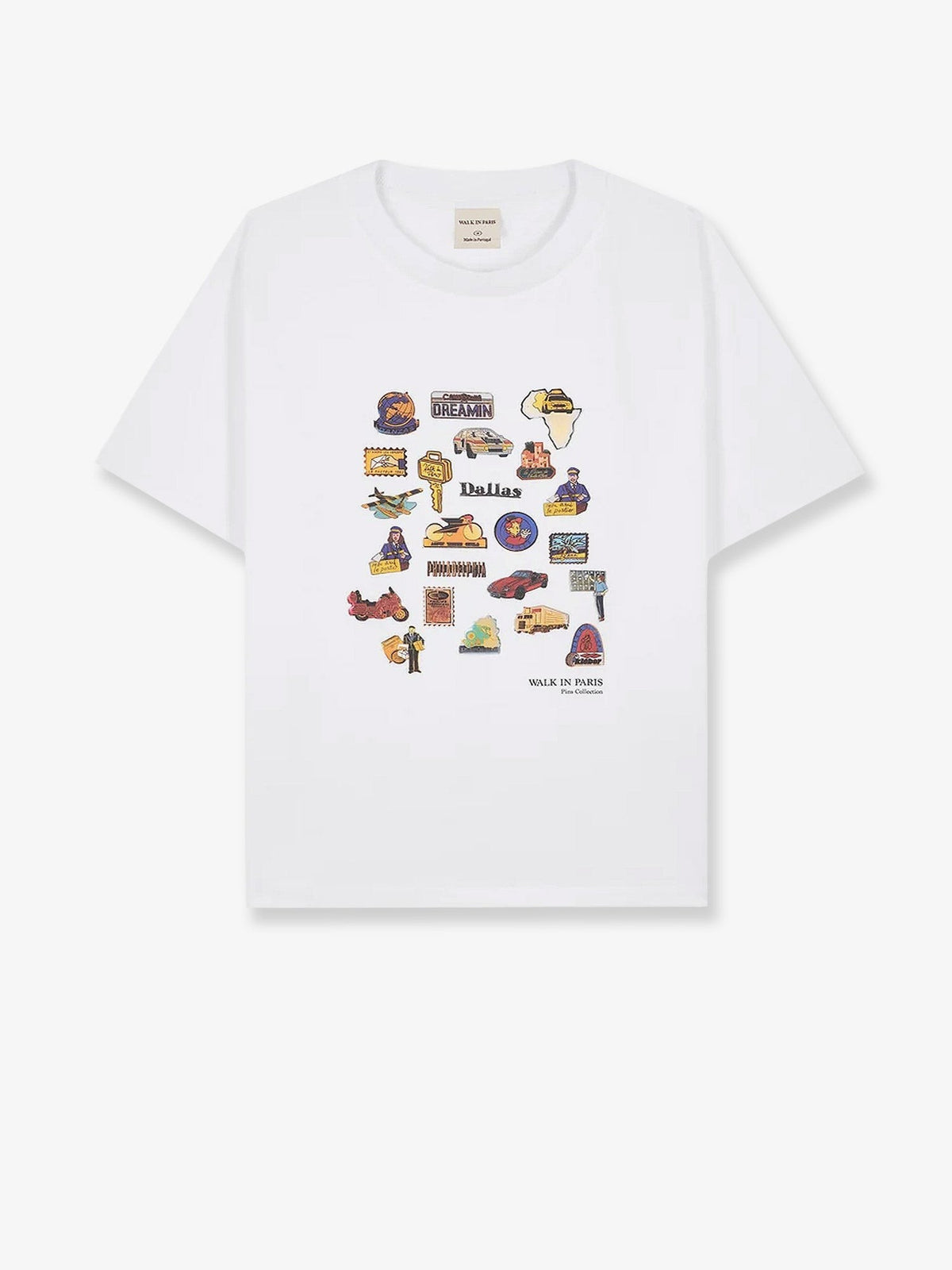 Walk In Paris Men's Printed Shirt White