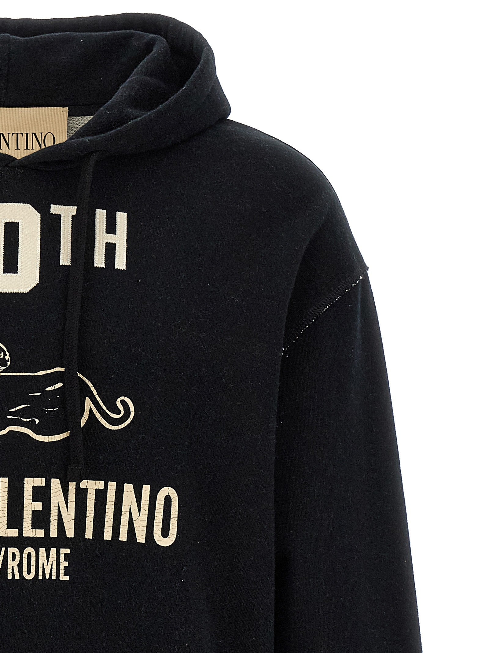 Valentino Printed Valentino Garavani Hoodie Black