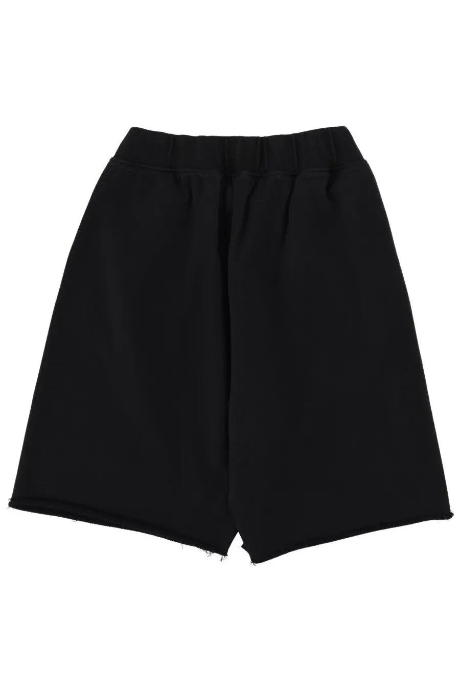 No problemo men’s black loose-fitting shorts with elastic waistband and frayed hem for casual wear