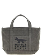 Maison Kitsuné Profile Fox Mini Shopping Bag Grey