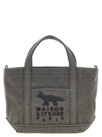 Maison Kitsuné Profile Fox Mini Shopping Bag Grey