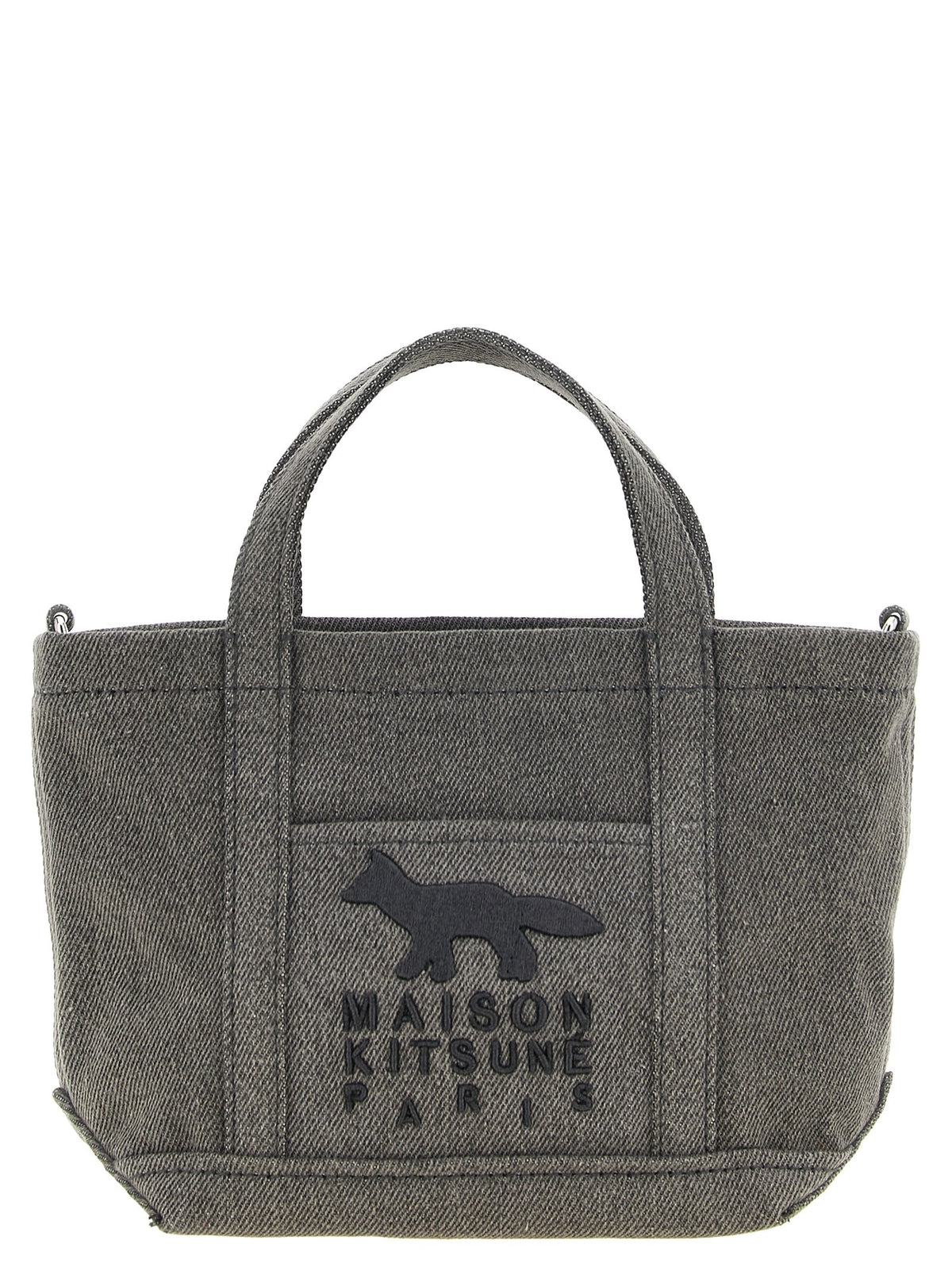 Maison Kitsuné Profile Fox Mini Shopping Bag Grey