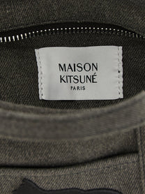 Maison Kitsuné Profile Fox Mini Shopping Bag Grey