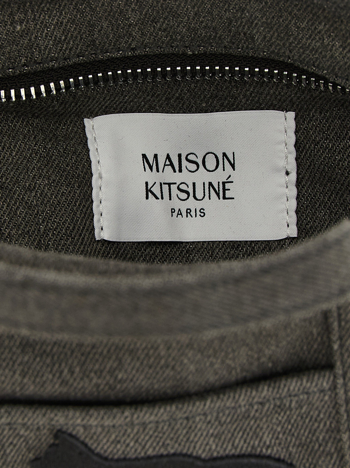 Maison Kitsuné Profile Fox Mini Shopping Bag Grey