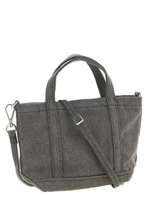 Maison Kitsuné Profile Fox Mini Shopping Bag Grey