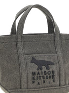 Maison Kitsuné Profile Fox Mini Shopping Bag Grey