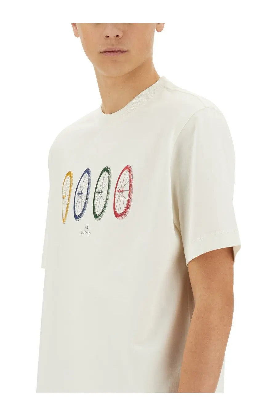 Ps By Paul Smith Men's Bike Tyres Shirt White, view 4