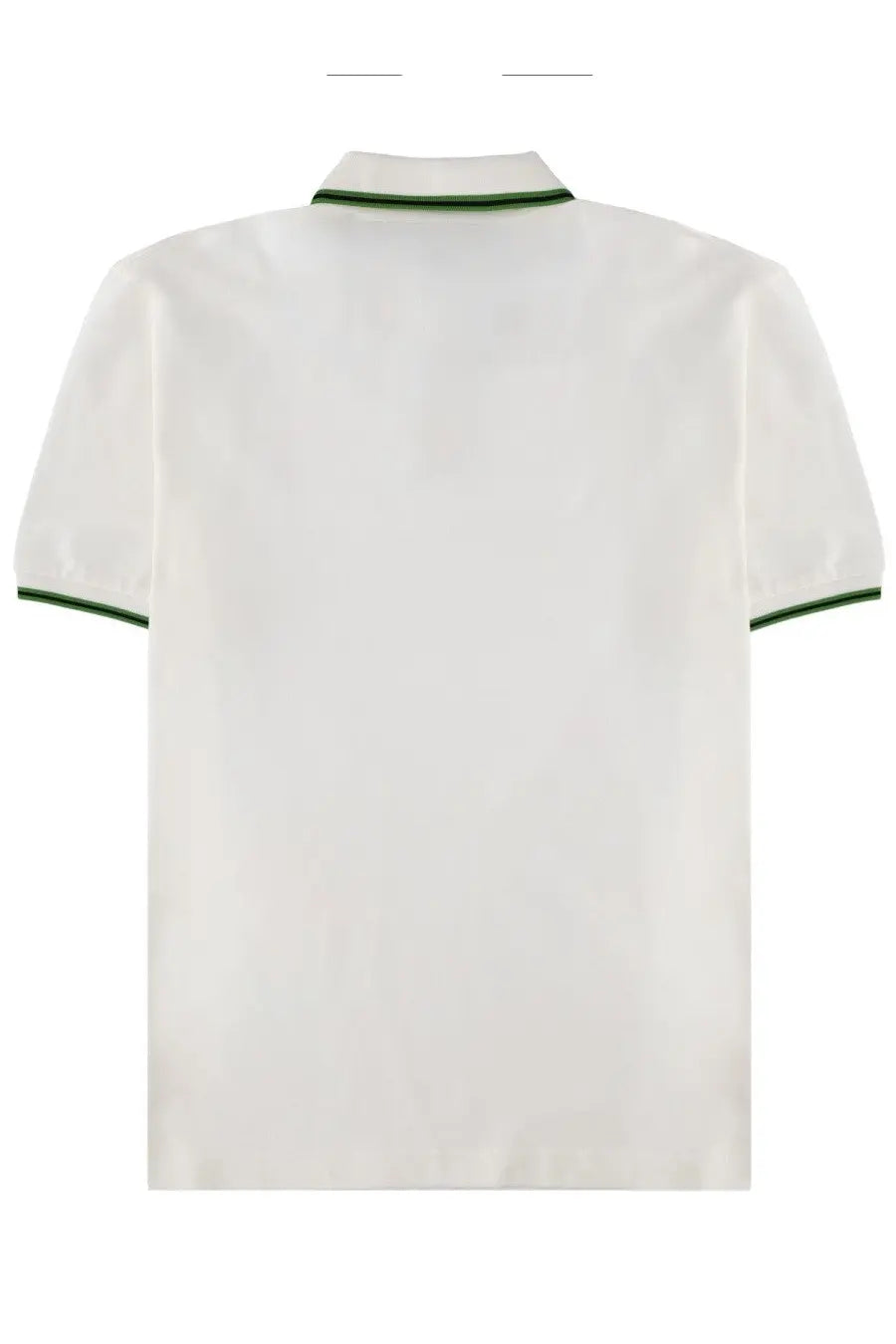 Ps By Paul Smith men’s white cotton polo shirt with green trim on collar and sleeve cuffs