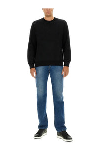 Ps by paul smith men’s black cotton long-sleeved crewneck sweatshirt front view