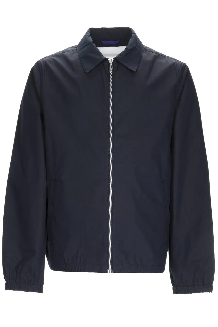 Ps by paul smith men’s black nylon jacket with silver zipper and subtle purple branding at the collar