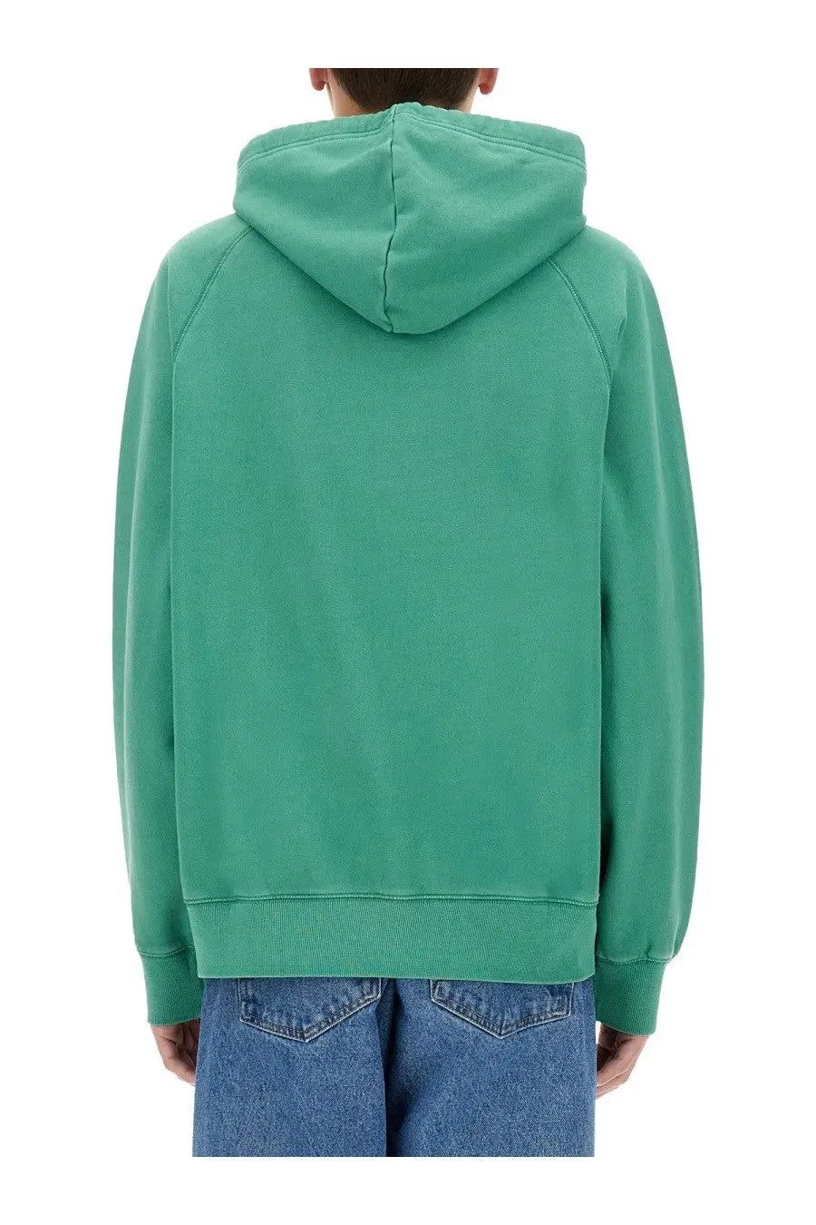Ps by Paul Smith men’s happy hoodie in soft mint green with ribbed cuffs and hem made from comfortable fabric
