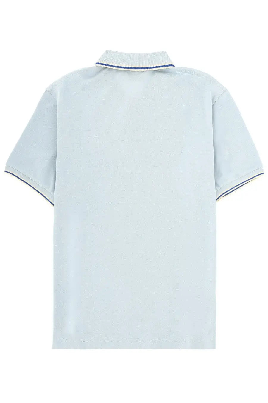 Ps by paul smith men’s light blue cotton polo shirt with navy trim on collar and sleeve cuffs