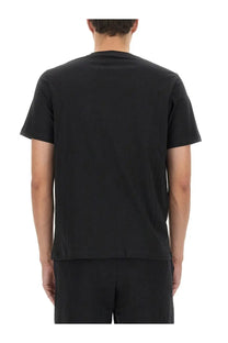 Ps by paul smith men’s regular fit black short-sleeved crew neck cotton t-shirt front view