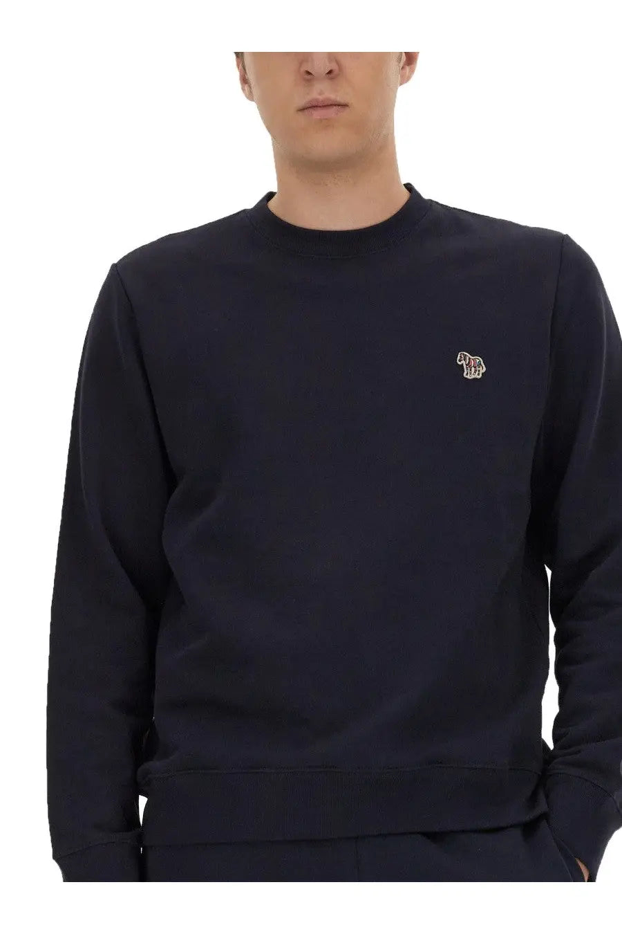 Ps by Paul Smith men’s regular fit dark navy sweatshirt with embroidered horse logo on left chest