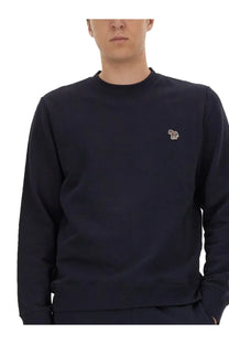 Ps by Paul Smith men’s regular fit dark navy sweatshirt with embroidered horse logo on left chest