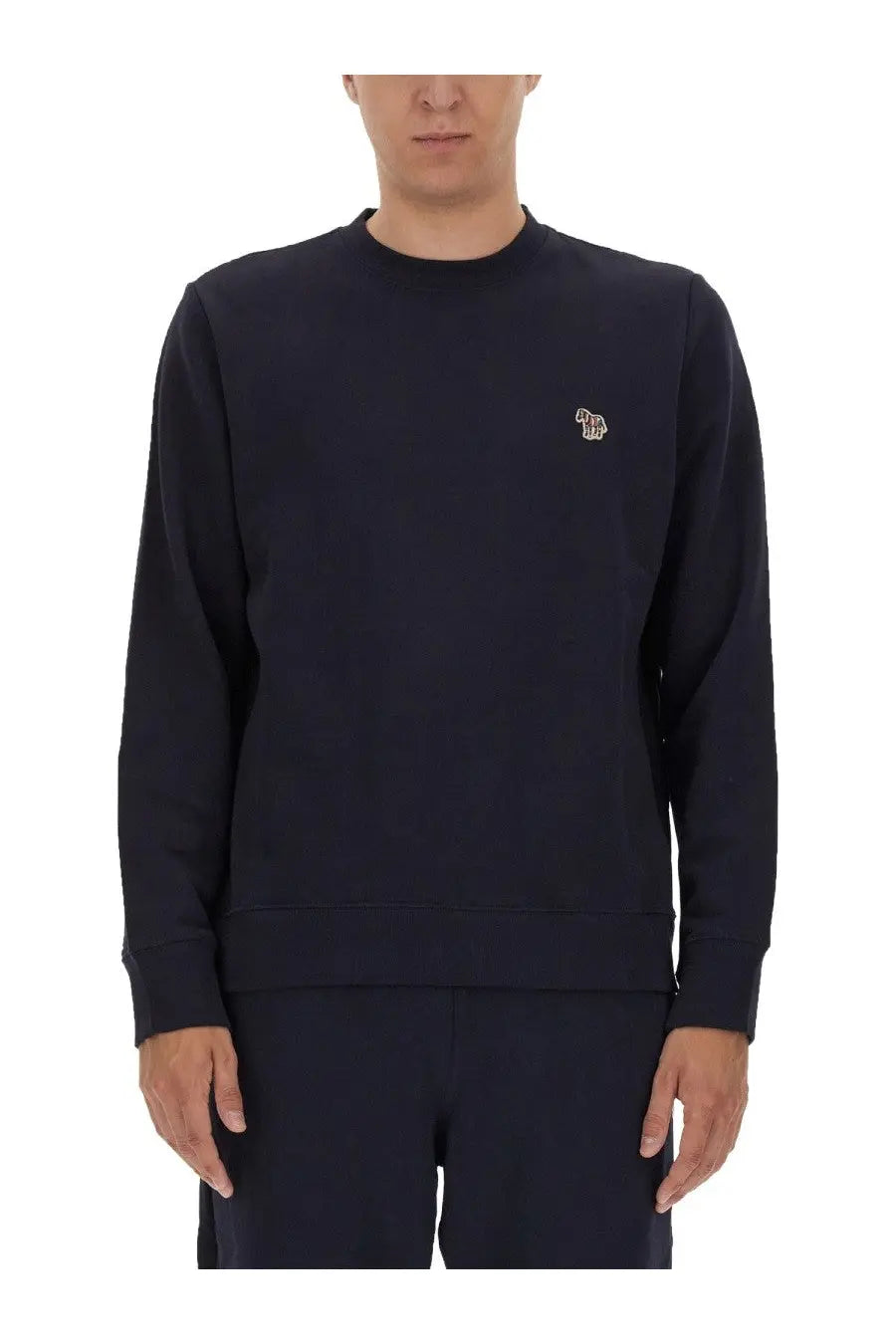 Ps by Paul Smith men’s regular fit dark navy blue crewneck sweatshirt with small embroidered logo on left chest
