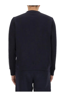 Dark navy blue ps by paul smith men’s regular fit crewneck sweatshirt with ribbed cuffs and hem