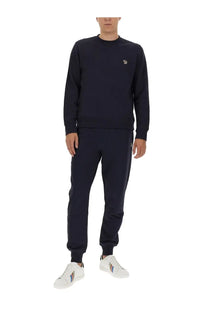 Navy blue ps by paul smith men’s regular fit sweatshirt with long sleeves and small embroidered chest logo