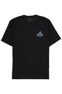Ps by Paul Smith men’s black short-sleeved t-shirt with white and light blue embroidered triangle mith logo