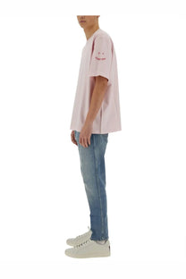 Ps by Paul Smith men’s soft pink oversized cotton t-shirt with subtle embroidered logo on left sleeve