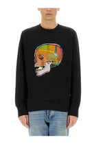Ps By Paul Smith Men's Skull Sketch Print Sweatshirt Black