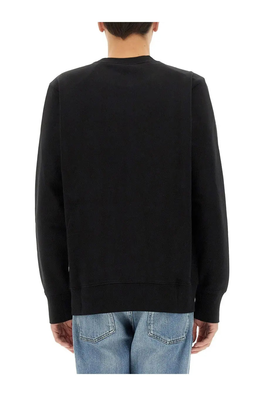 Black ps by paul smith crewneck sweatshirt with skull sketch print ribbed cuffs and hem