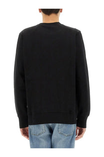 Black ps by paul smith crewneck sweatshirt with skull sketch print ribbed cuffs and hem