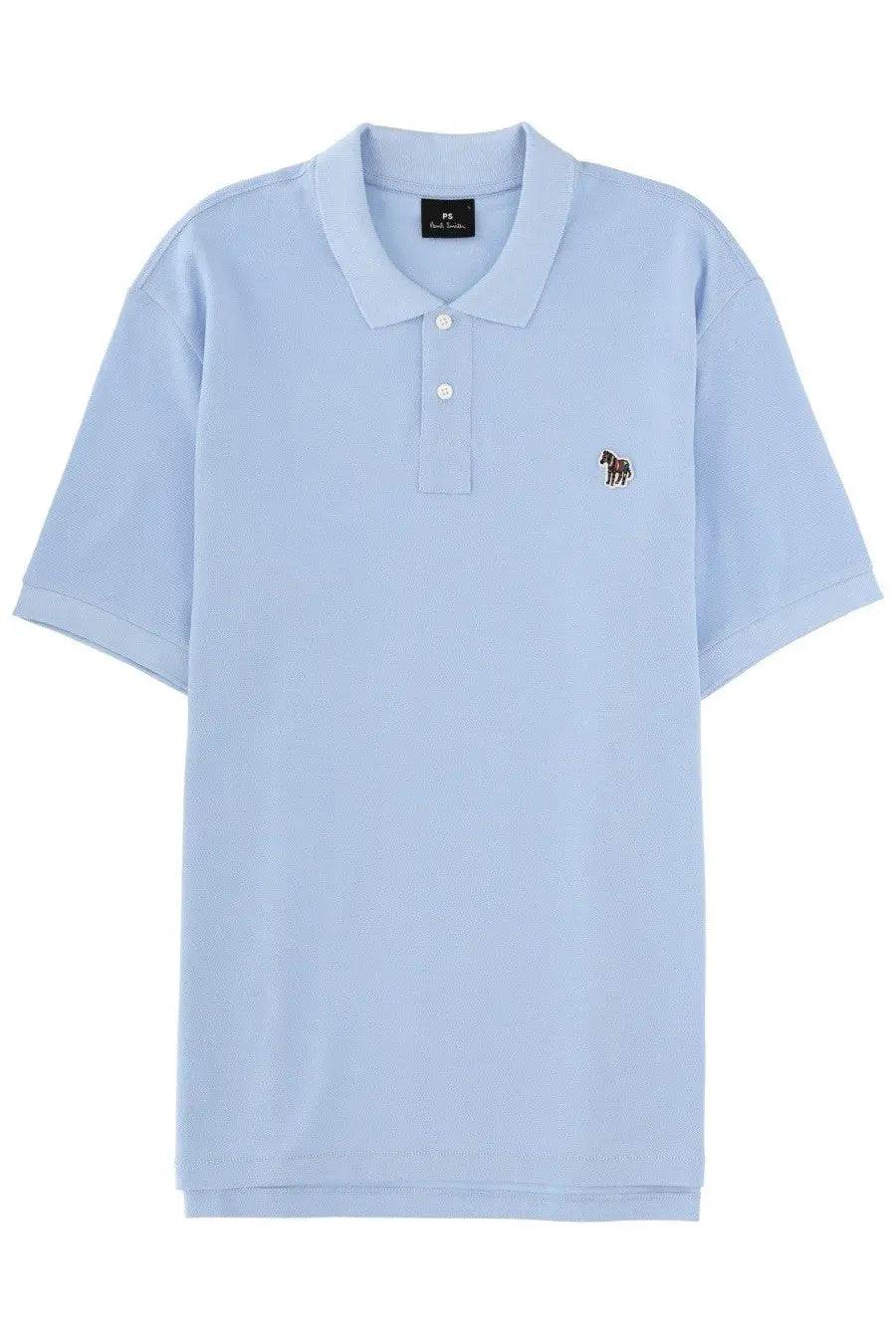 Light blue ps by paul smith men’s polo shirt with small embroidered horse on left chest for casual wear