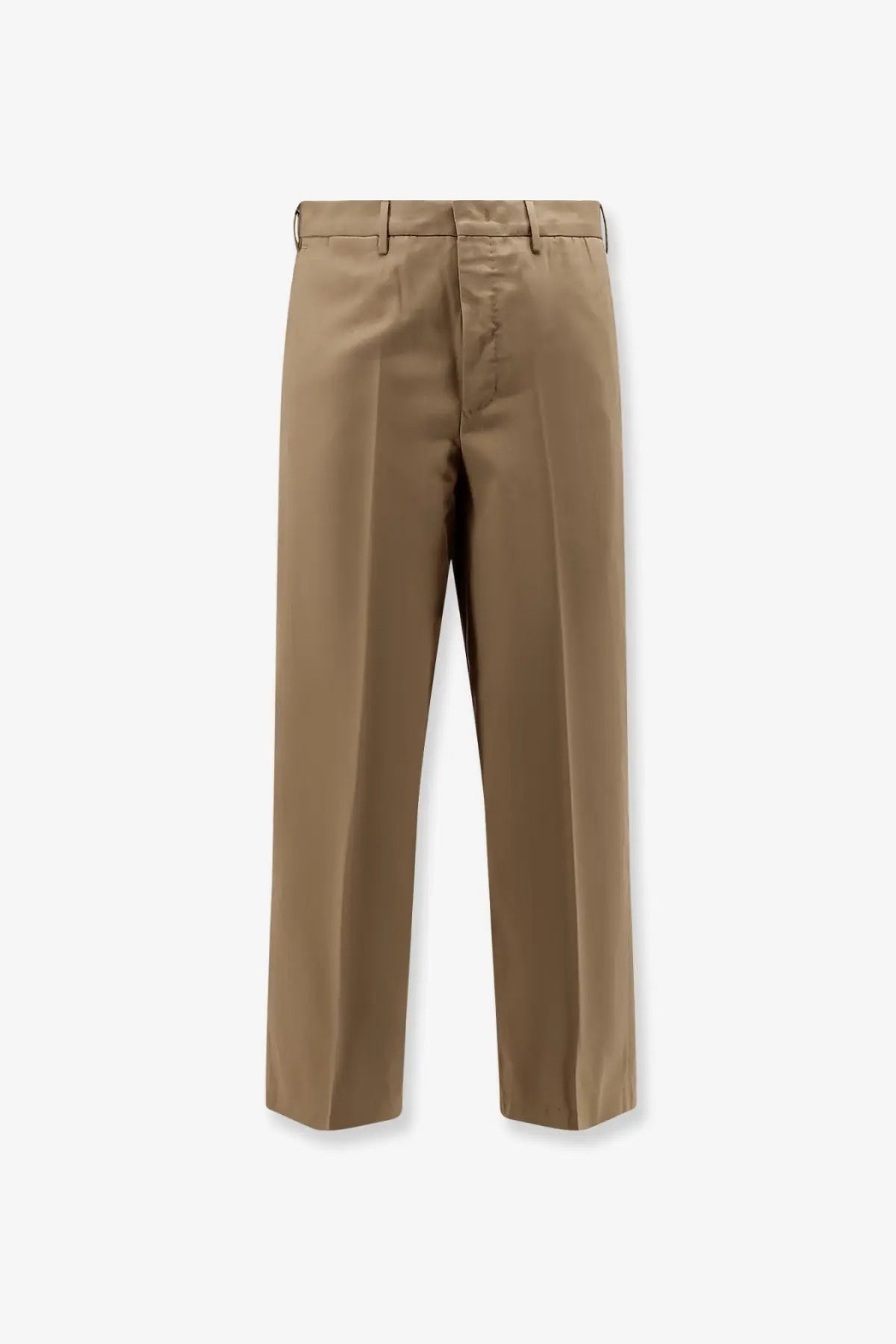 Pt torino men’s cotton trousers in beige khaki with straight-leg chinos featuring a clean minimalist design