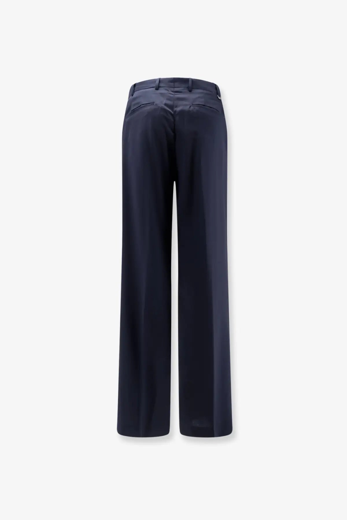 Pt torino men’s edge quindici navy blue virgin wool wide-leg trousers with tailored fit and subtle creases