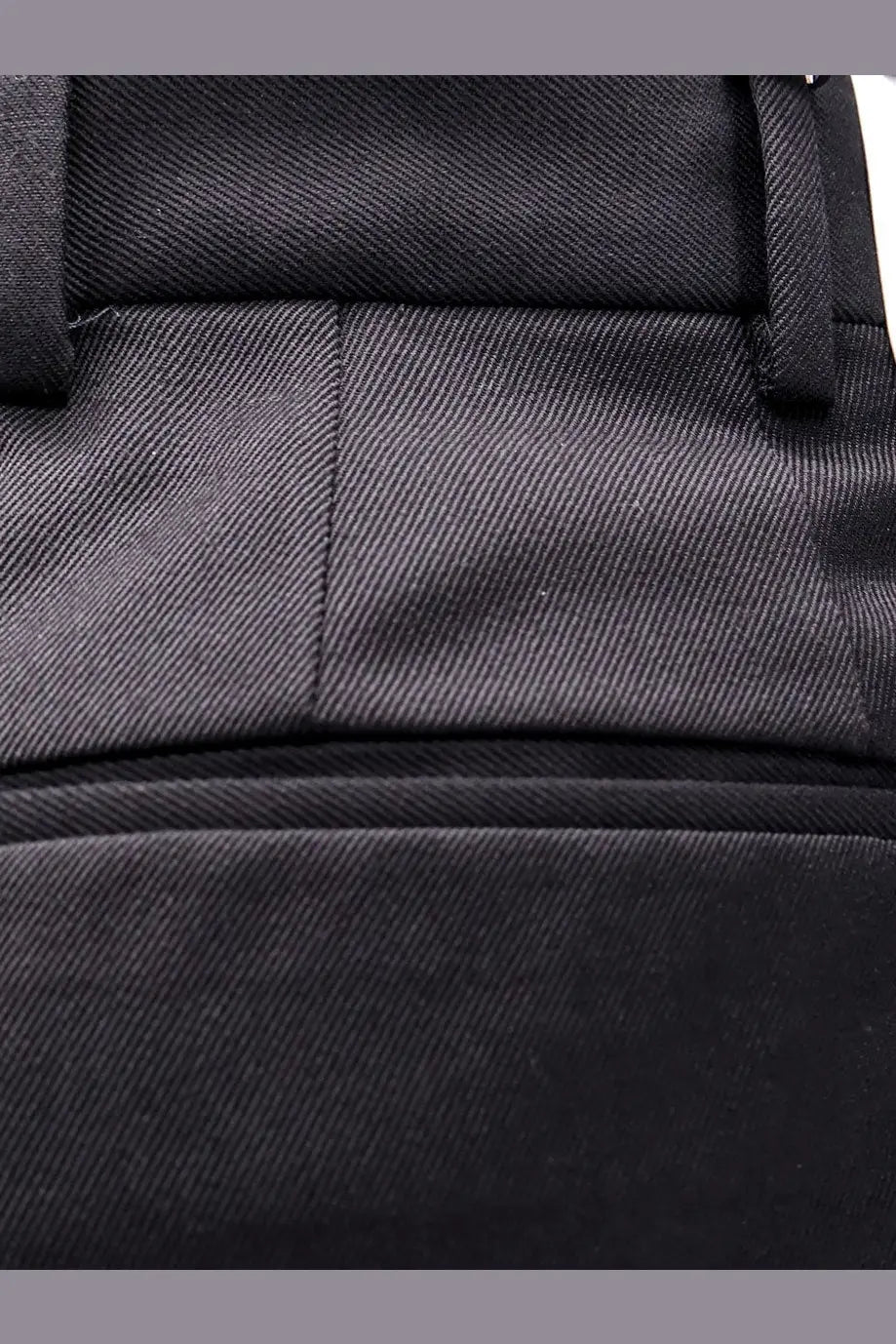 Pt torino men’s pantaloni quindici edge black wool trousers with subtle diagonal weave texture