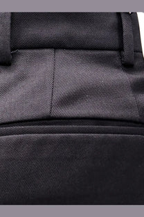 Pt torino men’s pantaloni quindici edge black wool trousers with subtle diagonal weave texture