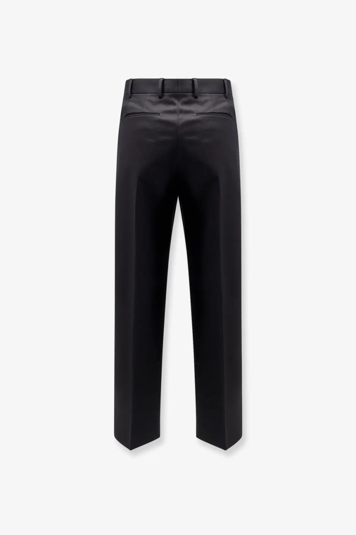 Pt torino men’s pantaloni quindici edge black lana wool trousers with sleek straight-leg cut and subtle back pleats