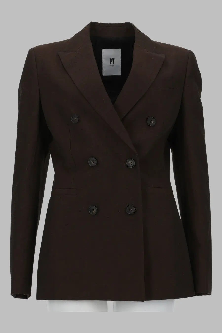 Pt Torino Women's Giacca Romy in Lino Cotone Brown