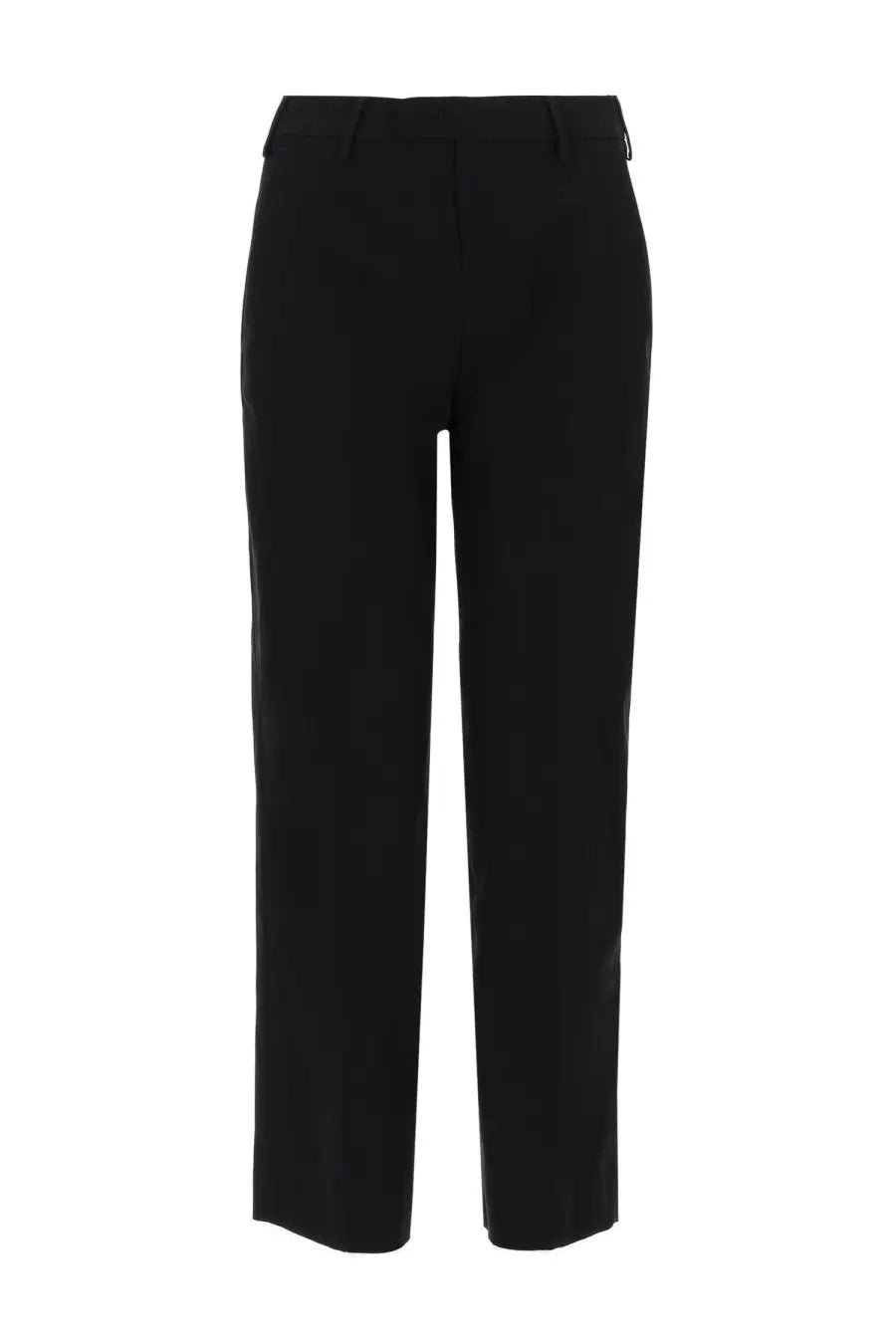 Pt Torino women’s pantalone Emma black tailored trousers with straight-leg cut and subtle pleats at the waistband
