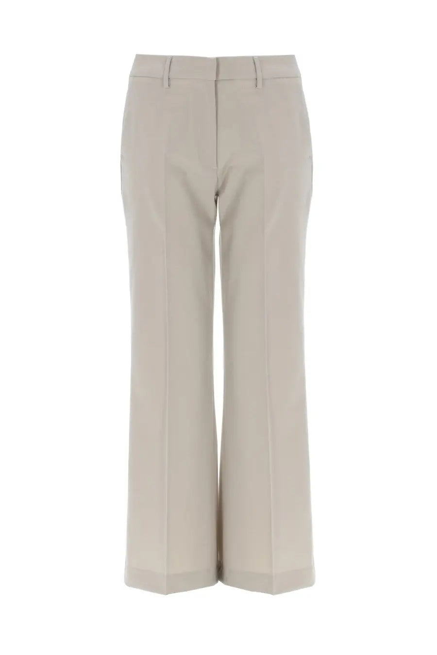 Pt Torino women’s pantalone Jodie beige wide-leg trousers with tailored design and subtle front pleats
