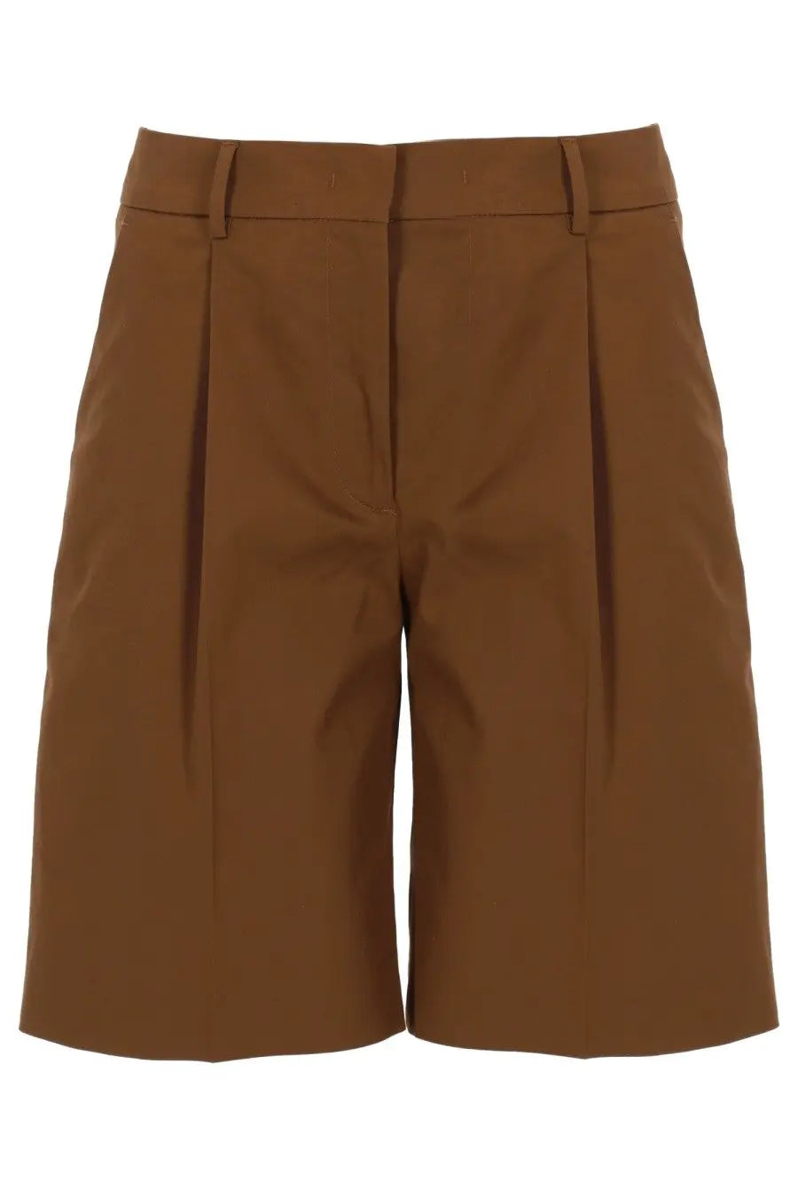 Pt torino women’s shorts simone brown in brown with pleated front and tailored waistband design