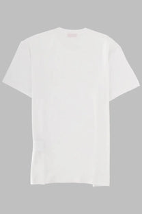 Pucci women’s shirt con white white cotton t shirt with simple crew neck and short sleeves in front view