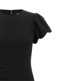 ROTATE Birger Christensen Puff Sleeve Dress Black