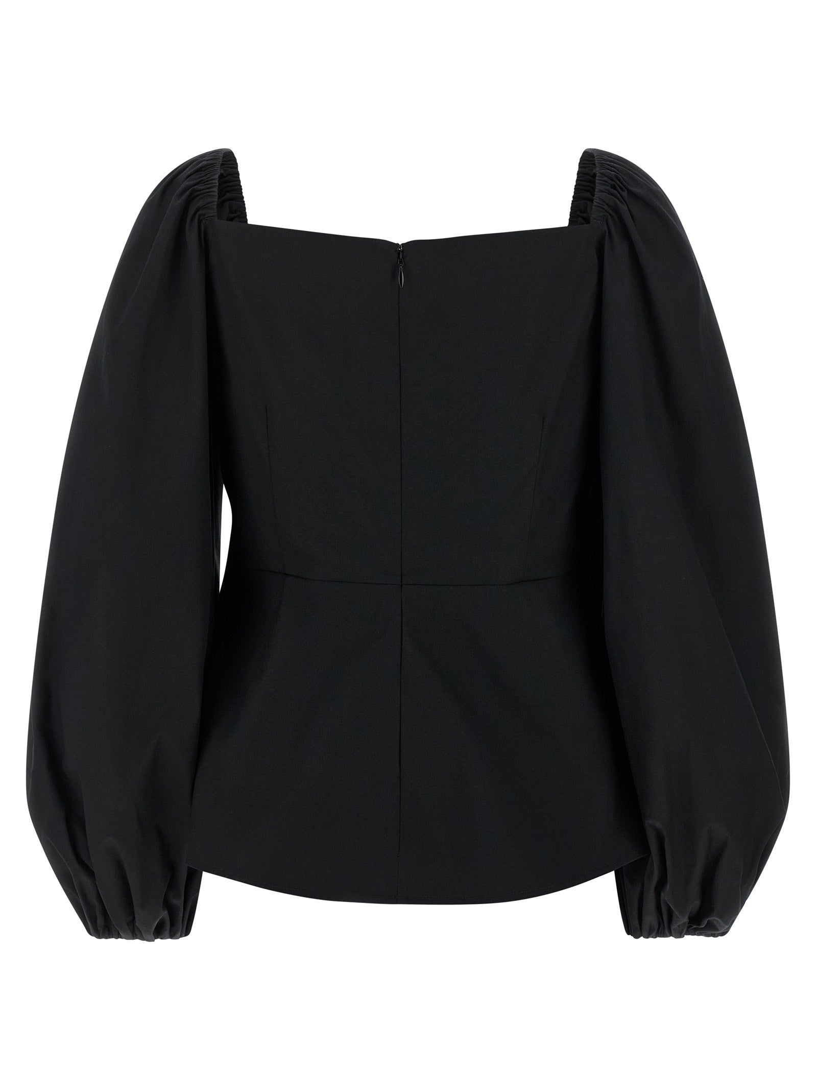 Carolina Herrera Puff Sleeve Top Black